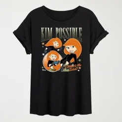 Womens Juniors Crew Neck Short Sleeve Oversized Graphic T-Shirt