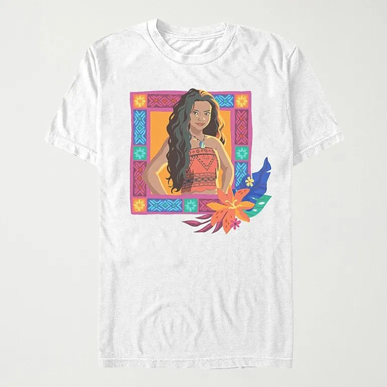Womens Juniors Crew Neck Short Sleeve Regular Fit Moana Graphic T-Shirt