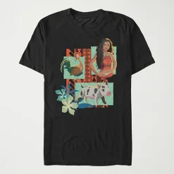 Womens Juniors Crew Neck Short Sleeve Regular Fit Moana Graphic T-Shirt