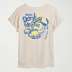 Womens Juniors Crew Neck Short Sleeve Oversized Shrek Graphic T-Shirt