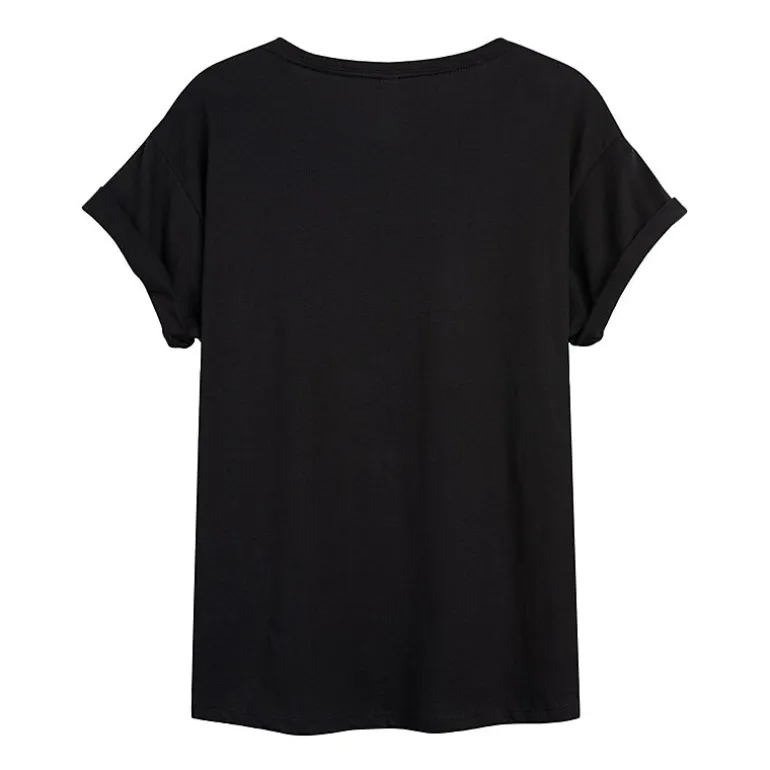 Womens Juniors Crew Neck Short Sleeve Oversized Graphic T-Shirt