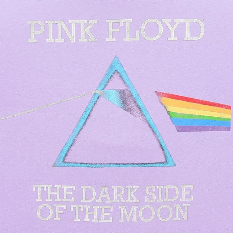Womens Juniors Crew Neck Short Sleeve Oversized Pink Floyd Graphic T-Shirt