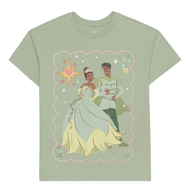 Womens Juniors Crew Neck Short Sleeve Regular Fit Princess & The Frog Graphic T-Shirt