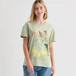 Womens Juniors Crew Neck Short Sleeve Regular Fit Princess & The Frog Graphic T-Shirt