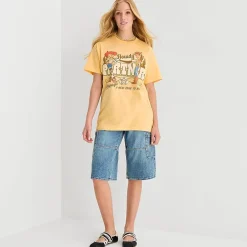 Womens Juniors Crew Neck Short Sleeve Loose Fit Toy Story Graphic T-Shirt