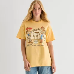 Womens Juniors Crew Neck Short Sleeve Loose Fit Toy Story Graphic T-Shirt