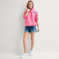 Womens Juniors Long Sleeve Hello Kitty Fleece Hoodie