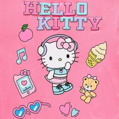 Womens Juniors Long Sleeve Hello Kitty Fleece Hoodie