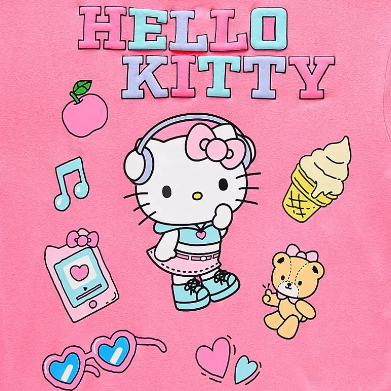 Womens Juniors Long Sleeve Hello Kitty Fleece Hoodie