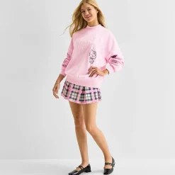 Womens Juniors Mock Neck Long Sleeve Hello Kitty Sweatshirt
