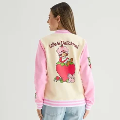 Womens Juniors Strawberry Shortcake Bomber Jacket