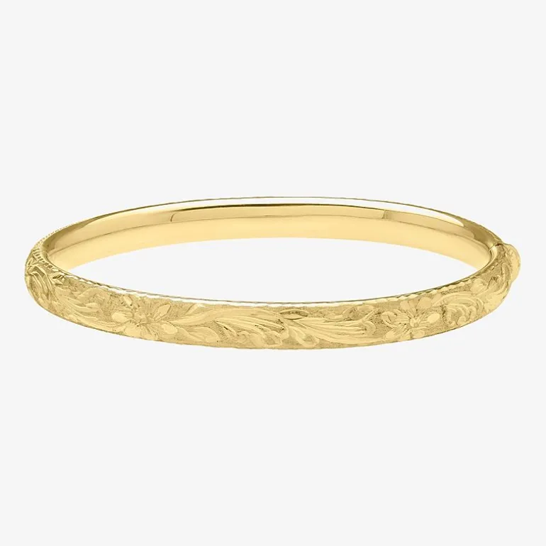 Womens 14K Gold Bangle Bracelet