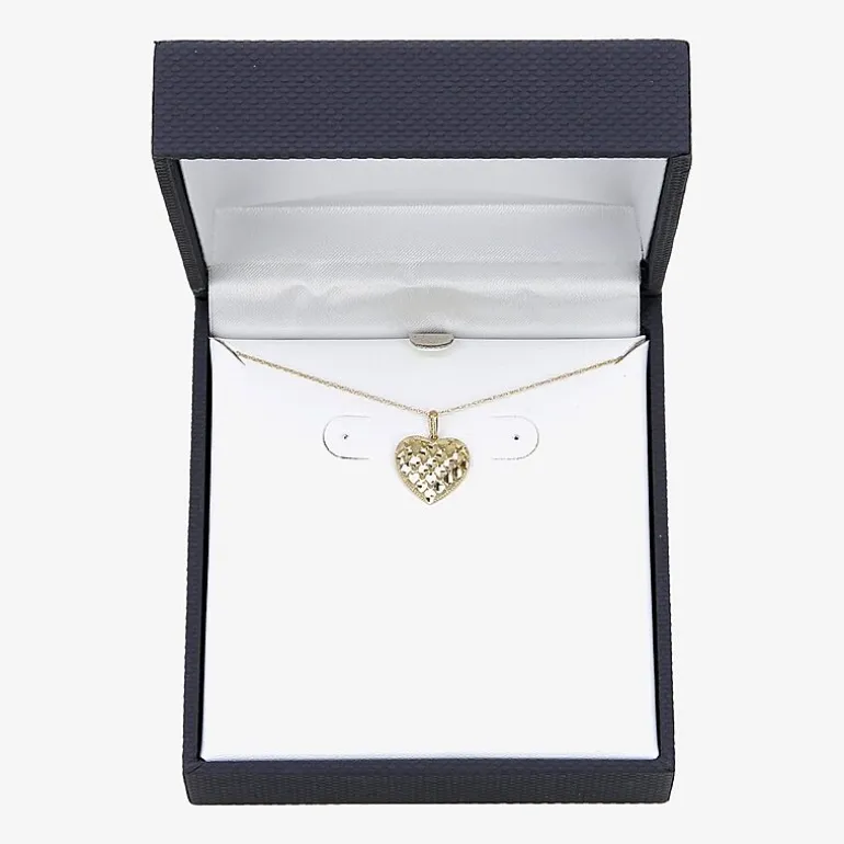 Womens 10K Gold Heart 18 Inch Pendant Necklace