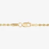 Womens 10K Gold Hollow Cross 7.5 Inch Link Bracelet