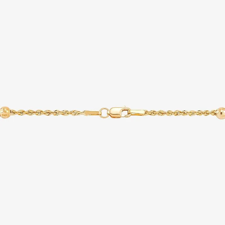 Womens 10K Gold Hollow Heart 7.5 Inch Link Bracelet