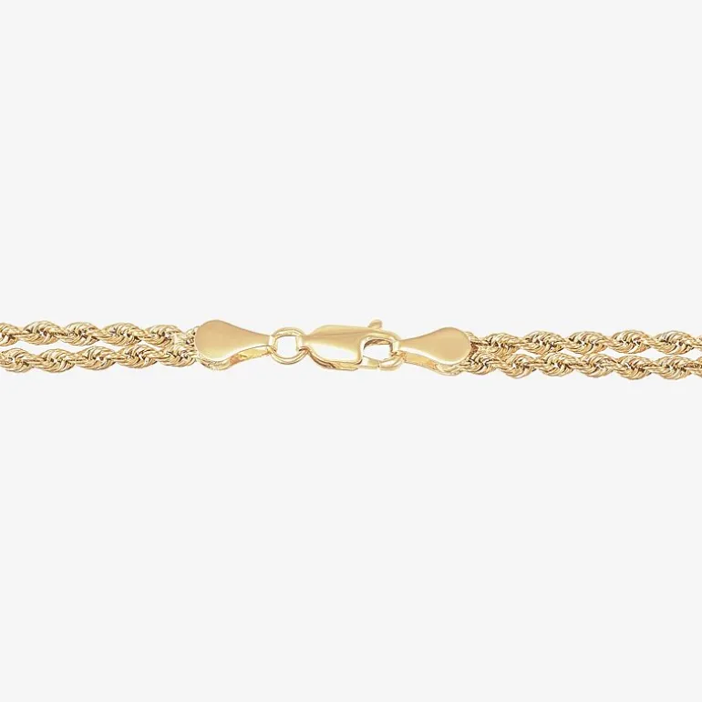 Womens 10K Gold Hollow Heart 7.5 Inch Link Bracelet
