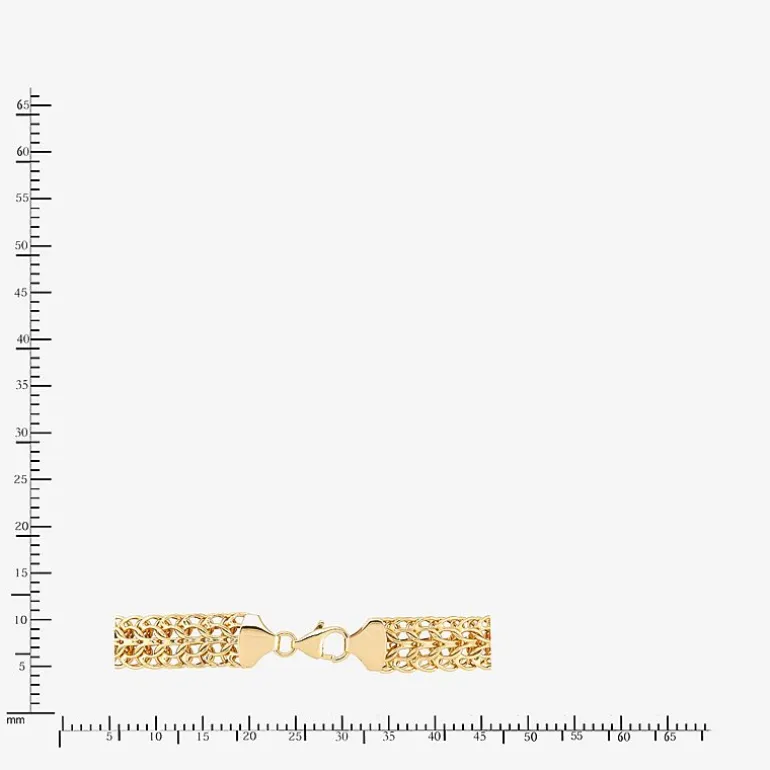 Womens 10K Gold Hollow Link Chain Bracelet