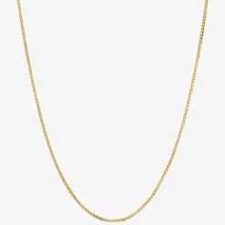 Womens 14K Gold 16 Inch Box Chain Necklace