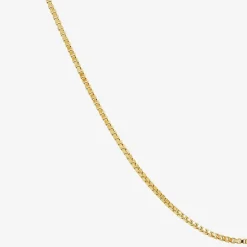 Womens 14K Gold 16 Inch Box Chain Necklace