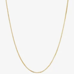 Womens 14K Gold 20 Inch Box Chain Necklace