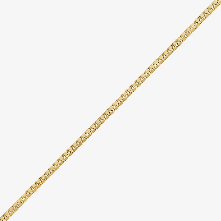 Womens 10K Gold 18 Inch Box Chain Necklace