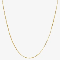 Womens 10K Gold 18 Inch Box Chain Necklace