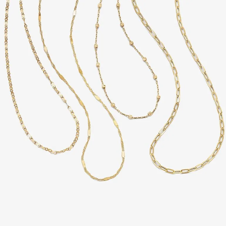 Womens 10K Gold 18 Inch Chain Necklace