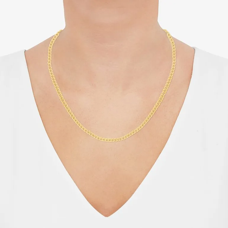Womens 14K Gold 20 Inch Cuban Chain Necklace