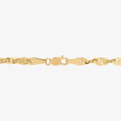 Womens 10K Gold 7.5 Inch Fashion Chain Bracelet