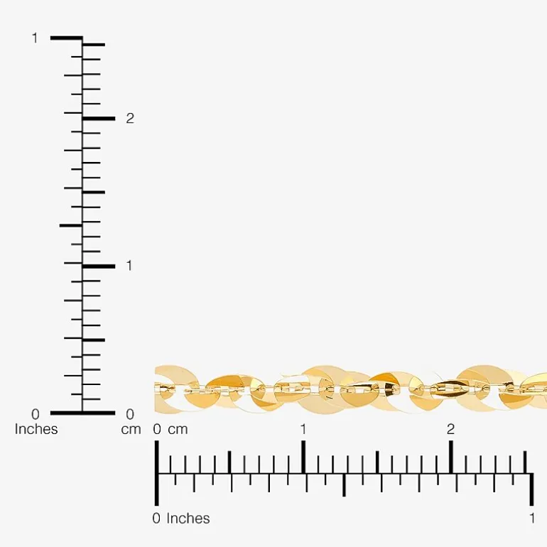 Womens 10K Gold 7.5 Inch Fashion Chain Bracelet