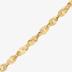 Womens 10K Gold 7.5 Inch Fashion Chain Bracelet