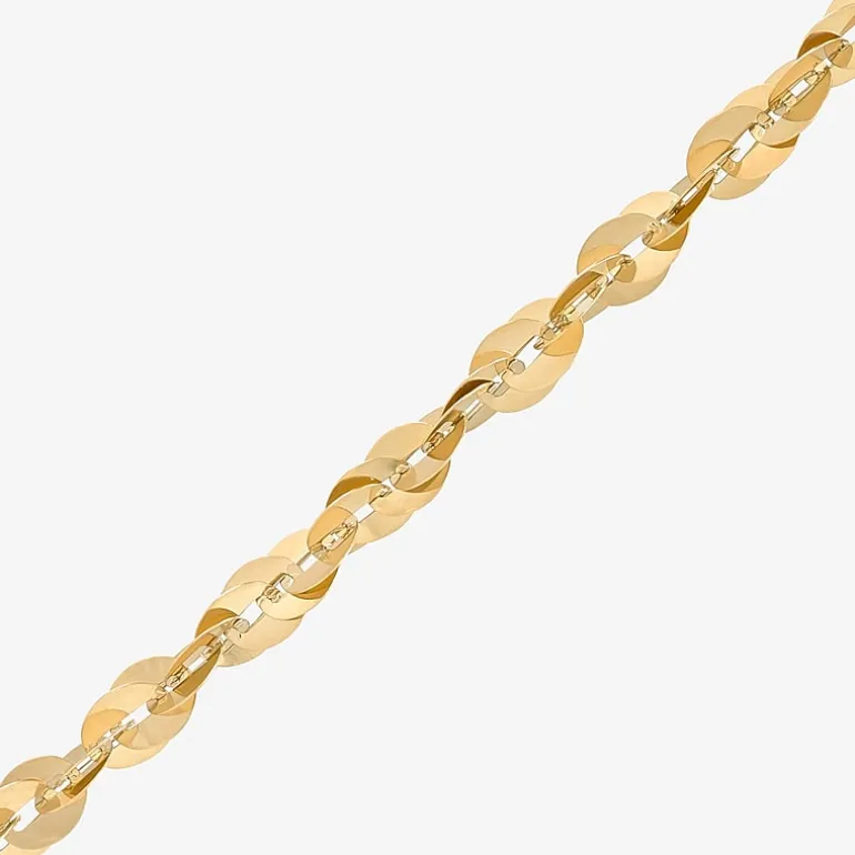 Womens 10K Gold 7.5 Inch Fashion Chain Bracelet