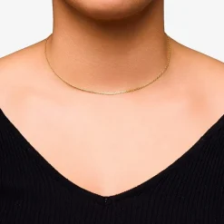 Womens 14K Gold 16 Inch Fashion Chain Necklace