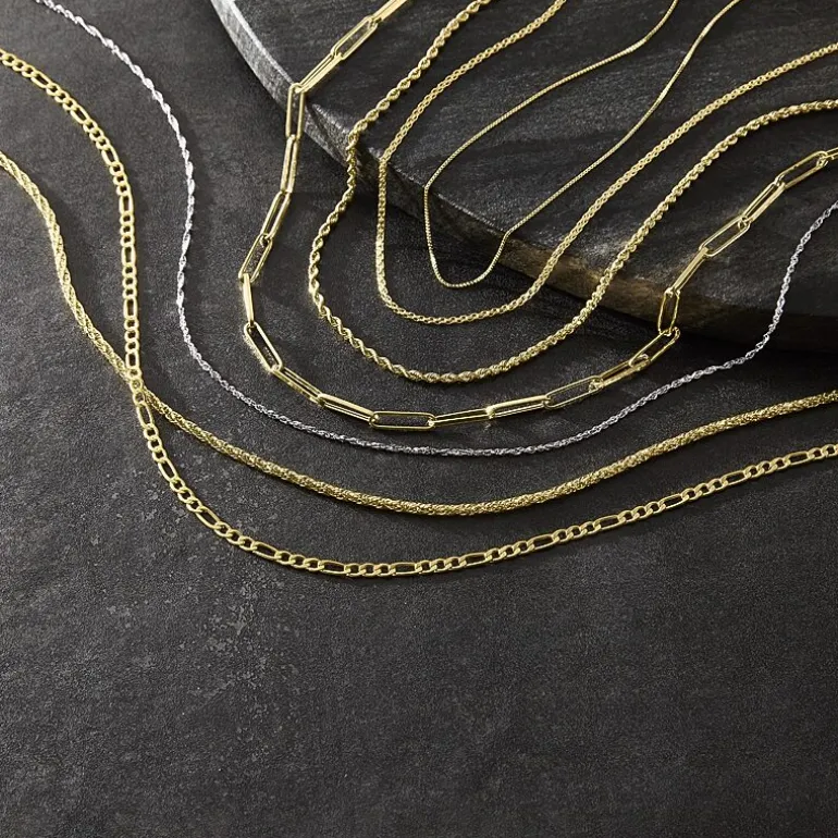 Womens 14K Gold 16 Inch Fashion Chain Necklace