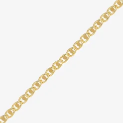 Womens 14K Gold 7.5 Inch Hollow Chain Bracelet