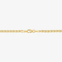 Womens 14K Gold 7.5 Inch Hollow Chain Bracelet