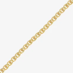 Womens 14K Gold 7.5 Inch Hollow Chain Bracelet