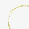Womens 10K Gold 9 Inch Hollow Figaro Ankle Bracelet