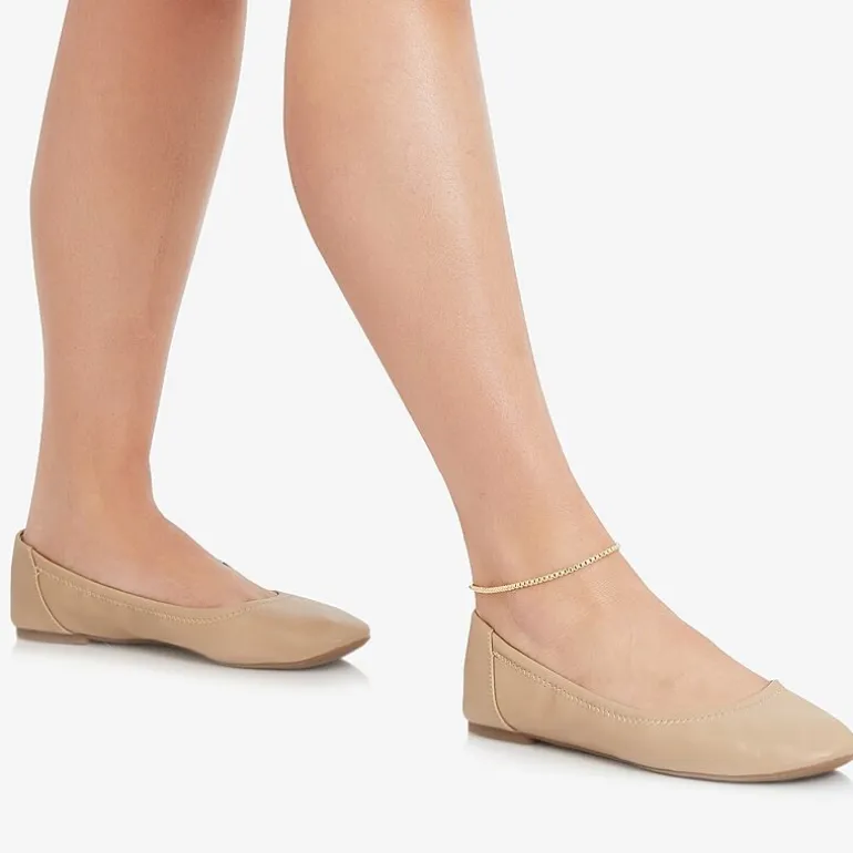 Womens 14K Gold 10 Inch Hollow Link Ankle Bracelet