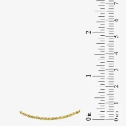 Womens 10K Gold 9 Inch Hollow Rope Ankle Bracelet