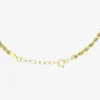 Womens 10K Gold 9 Inch Hollow Rope Ankle Bracelet