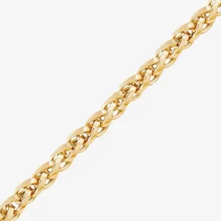 Womens 14K Gold 7.5 Inch Hollow Wheat Chain Bracelet