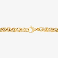 Womens 14K Gold 7.5 Inch Hollow Wheat Chain Bracelet