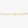 Womens 10K Gold 7.25 Inch Link Bracelet