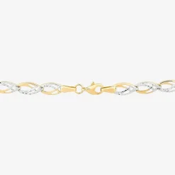 Womens 10K Gold 7.25 Inch Link Bracelet