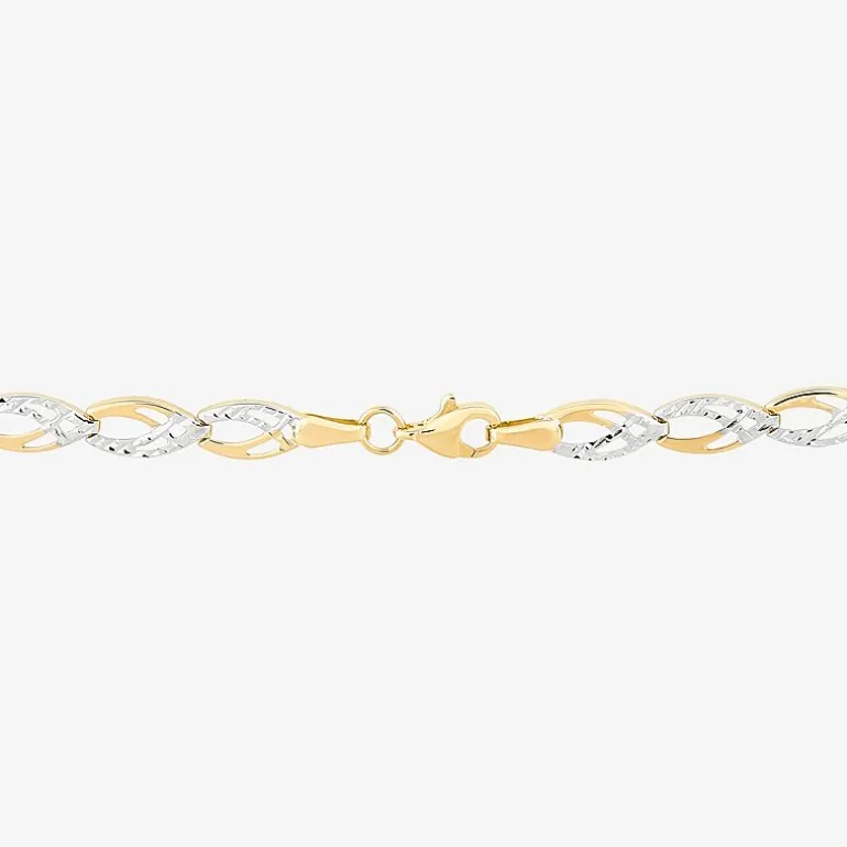 Womens 10K Gold 7.25 Inch Link Bracelet