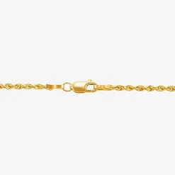 Womens 14K Gold 24 Inch Rope Chain Necklace