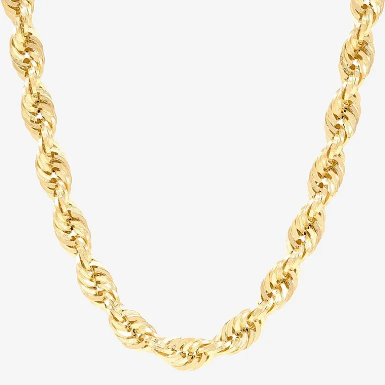 Womens 14K Gold 20 Inch Rope Chain Necklace