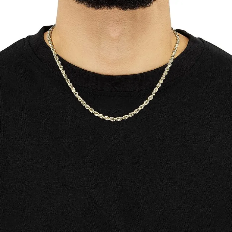 Womens 14K Gold 20 Inch Rope Chain Necklace