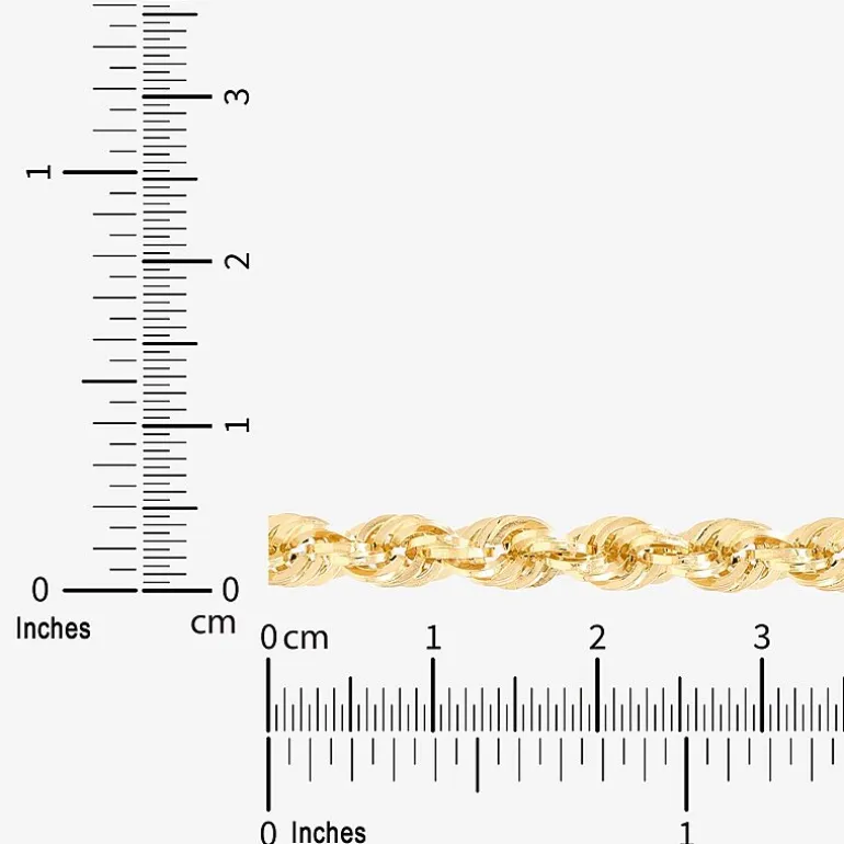 Womens 14K Gold 20 Inch Rope Chain Necklace
